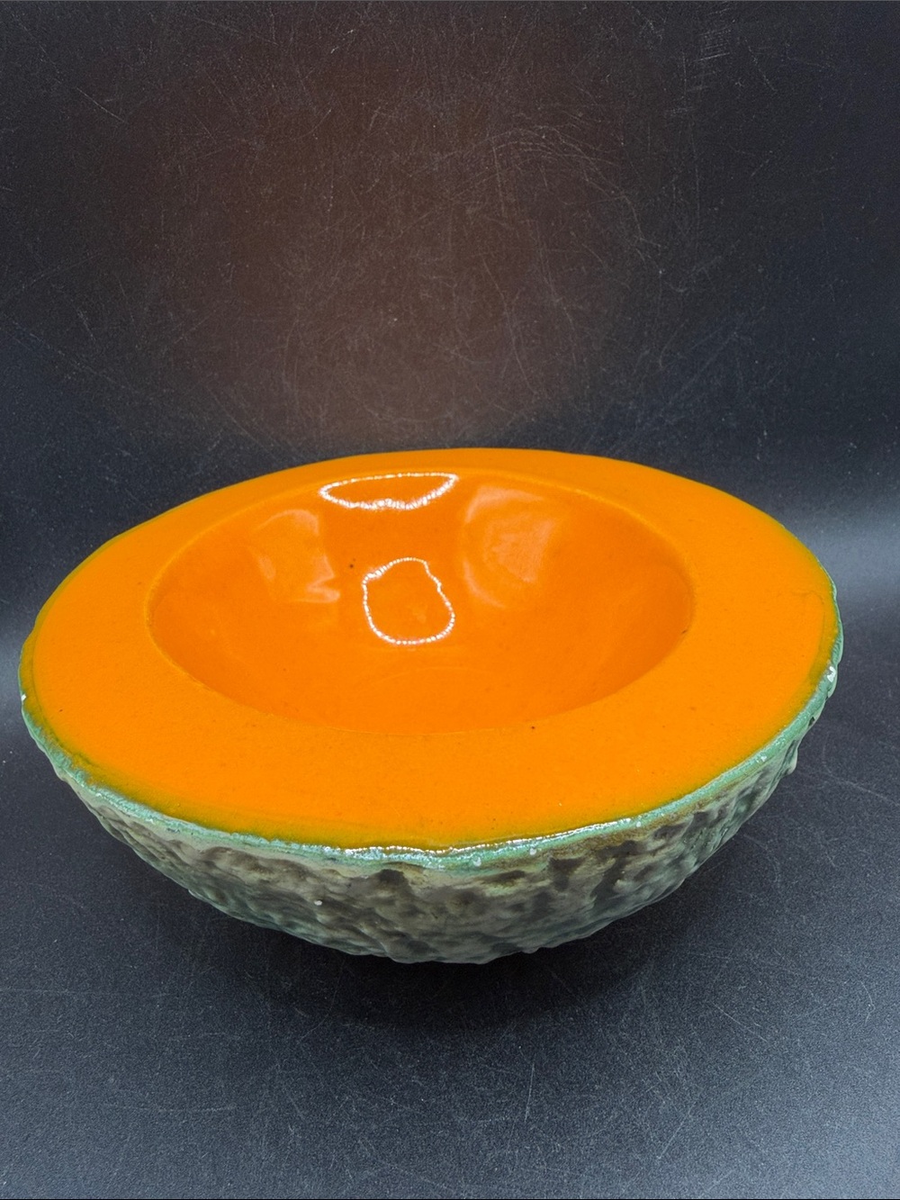 Ed Langbein Original Cantaloupe Melon Bowl Mid Century Vintage Italian Pottery - Picture 6 of 11